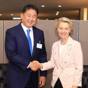 Монгол Улсын Ерөнхийлөгч У.Хүрэлсүх Европын Комиссын Ерөнхийлөгч Урсула фон дер Лайентэй уулзав